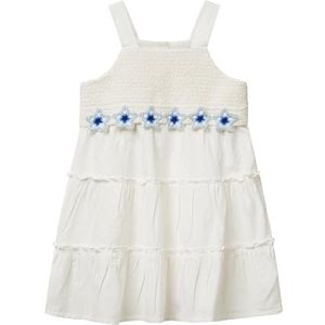 United Colors of Benetton Jurk voor meisjes en meisjes, Wit, 5 Jaar