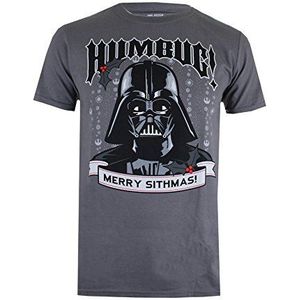 Star Wars Heren R2D2 Text Body T-Shirt, Grijs (houtskool), S