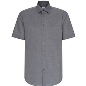 Seidensticker Modern korte mouwen met Kent-kraag strijkvrij overhemd business, grijs (grijs 67), 47 heren, Grijs (Grijs 67)
