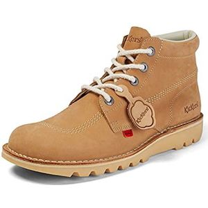 Kickers Kick Hi Classic Enkellaarzen voor dames, extra comfortabel, extra duurzaam, premium kwaliteit, Tan Light Cream, 3.5 UK