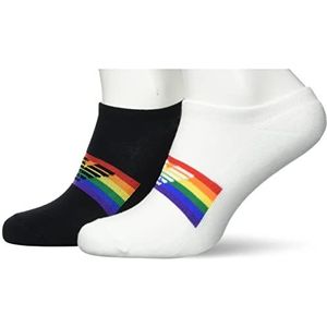 Emporio Armani Heren Emporio Armani Gifting 2-pack Footie sokken voor heren, Zwart/Wit, Small