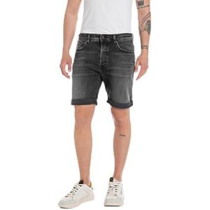 Replay Heren Tapered fit Jeans Shorts, 097, donkergrijs, 31W