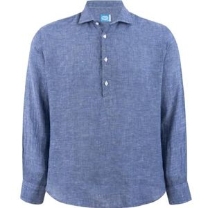 Panareha Linnen Popover Overhemd voor Heren MAMANUCA Marineblauw (XXL)