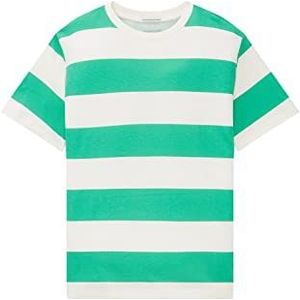 TOM TAILOR Jongens T-shirt 1034957, 31414 - Green Off White Block Stripe, 128