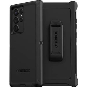 OtterBox Defender Case voor Samsung Galaxy S22 Ultra, Schokbestendig, Valbestendig, Ultra-robuust, Beschermhoes, 4x Getest volgens Militaire Standaard, Zwart, Geen Retailverpakking