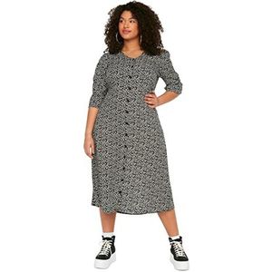 Trendyol Midi Bodycon Regular Dress voor dames, bordeaux, 40