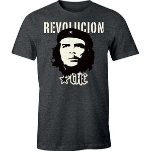 Che Guevara T-shirt voor heren, antraciet gemêleerd, L