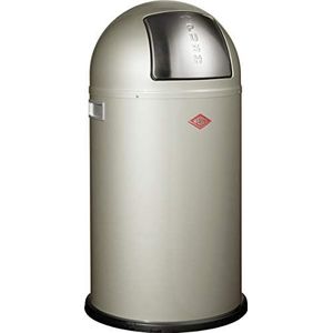 Wesco 175 831 Pushboy Afvalbak 50 liter nieuwzilver, 40 x 40 x 75,5 cm