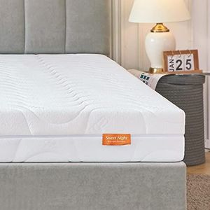 Sweetnight Matras 140 x 200 H3 & H4, koudschuimmatras, puntelastisch matras, 2-in-1, lighardheid, rolmatras, met zachte en ademende wasbare microvezelovertrek, hoogte 18 cm