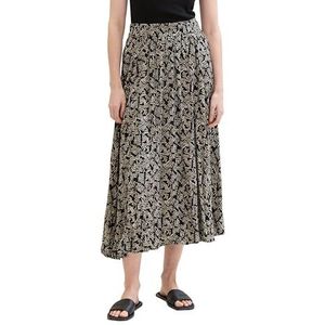 TOM TAILOR Midi rok voor dames, 35307 - Black Palm Minimal Design, 44