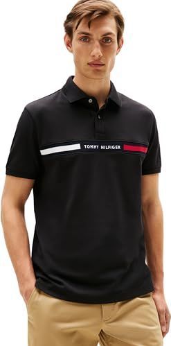 Tommy Hilfiger - Hilfiger Chest Insert Reg Polo - Poloshirt - Zwart