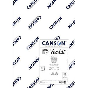 CANSON Iris Vivaldi, gekleurd tekenpapier, glad, 185 g/m², vel, A4, 21 x 29,7 cm, wit, 250 vellen