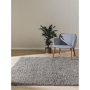 benuta Hoogpolig tapijt Soho Shaggy hoogpolig woonkamer pluizig modern wasbaar lichtgrijs 133x190 cm