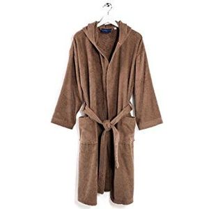 Caleffi Menorca badjas met capuchon, katoen, koffie, XXL, 75947
