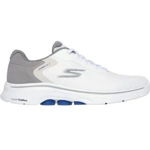 Skechers Heren GO Walk 7 Sneakers Wit en Grijs Textiel/Synthetisch, 8 UK, Wit en grijs textiel synthetisch, 42 EU