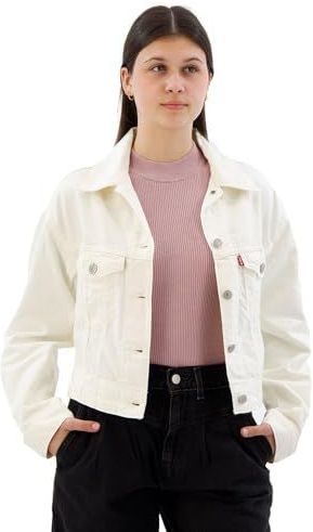 Levi's Dames Featherweight Trucker White, SERENITY NOW, S