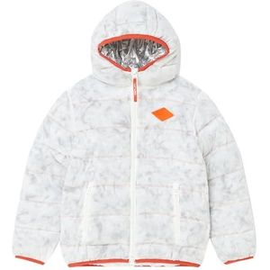 Replay Gewatteerde jas voor jongens, 001 wit met steek oranje, 4 Jaar
