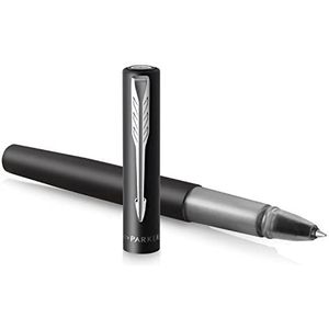 Parker Vector XL Rollerball Pen | Metallic Zwart Lak op Messing | Fijne Punt Met Zwarte Inkt Vulling | Geschenkdoos