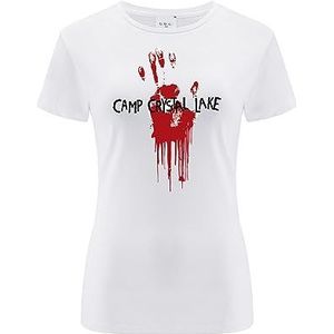 ERT GROUP Origineel en officieel gelicentieerd Horror White T-shirt voor dames, Friday The 13th 003, enkelzijdige print, maat S, Vrijdag The 13th 003 Wit, S