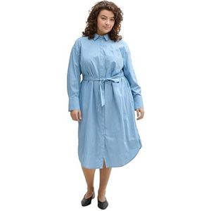 TOM TAILOR Plussize damesjurk, 30198 - Blauw Wit Dunne Streep, 54 NL