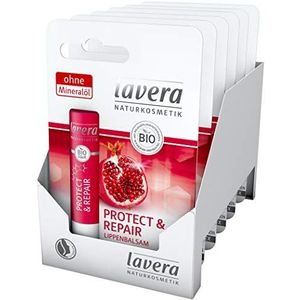 lavera Protect & Repair Lippenbalsem ∙ veganistisch ∙ biologische plantaardige werkzame stoffen ✔ natuurlijke cosmetica ✔ natuurlijke & innovatie ✔ lippenverzorging 6 stuks (6 x 1 stuks)