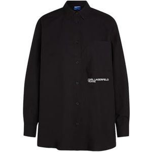 Karl Lagerfeld Jeans, Dames, Relaxed Shirt, Relaxed Fit, Zwart, L