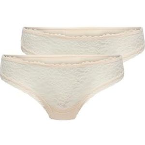 Only Dames Onldelicate Lace Brazil 2-Pack Acc, Zwart, XS (2 stuks), zwart, x_s