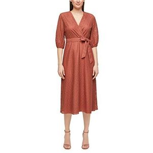 s.Oliver BLACK LABEL Dames getailleerde midi-jurk van kant Dusty abrikoos, Dusty Apricot, 40