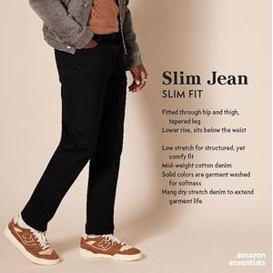 Amazon Essentials Men's Spijkerbroek met slanke pasvorm, Blauw Over-dye, 29W / 29L