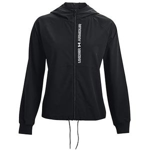 Under Armour Womens Warmup Tops Women'S Ua Woven Full Zip Jacket, Black, 1369889-002, MD