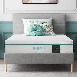 Essence Sleep CoolFlex Schuimmatras, 140 x 200 x 22 cm, 7-zones schuimstofmatras met 1 kussen voor alle slaaptypes, rolmatras, ademend en duurzaam Aircell traagschuim matras