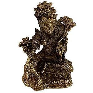 VIE Naturals Miniatuur Messing Beeldjes, Boeddha Zittend op een troon, Veelkleurig, One Size