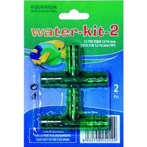 Haquoss Aquarium Tank Water Kit-2 Pompen Accessoires voor ""T"" Joint Connection Pipe 12/16 mm, 2-delig