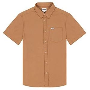 Wrangler Heren SS 1 PKT shirt, Tobacco Brown, Medium, Tobacco Brown, M