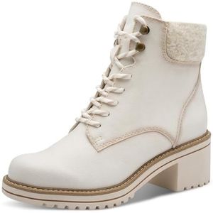 Marco Tozzi - Winterlaarsjes - Offwhite - Blokhak - Ritssluiting en Vetersluiting