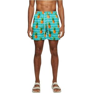 Urban Classics Heren zwembroek patroon zwemshorts AOP zwemshorts voor mannen verkrijgbaar in vele varianten, maten XS - 6XL, Pineapple Aop., M