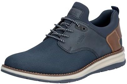 Rieker - Slip-on Sneakers - Donkerblauw/Bruin - Lage Schoen - Vrijetijdsschoen - Instapschoen met Elastiek