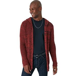 Trendyol Heren Man Regular Standard Hood Knitwear Vest Trui, Dusty Rose, S, Stoffige Roos, S