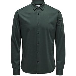 ONSROBIN Button Under LS Stretch Shirt, Darkest Spruce, XXL