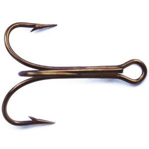 Mustad 3551 Classic Treble Standard Strength Fishing Hooks | Visgerei voor visuitrusting | Wordt geleverd in Bronz, Nickle, Goud, Blondrood, [Maat 12/0, Pack van 5], Brons