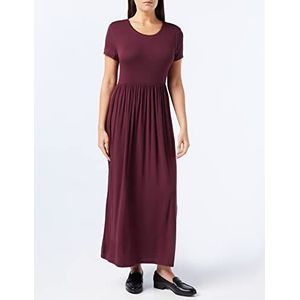 Amazon Essentials Maxi-jurk met korte mouwen voor dames (verkrijgbaar in grote maten), bordeaux, M