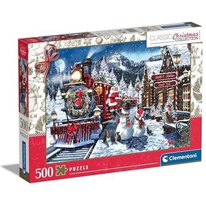 Clementoni 81502 Puzzel Collectie Treinstation 500 Stukken Puzzel voor Volwassenen 14-99 jaar, cadeau voor mannen/vrouwen, Made in Italy, meerkleurig