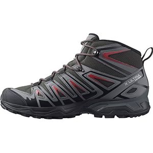 Salomon X Ultra Pioneer Mid ClimaSalomon waterdichte wandelschoenen voor heren, alle weersomstandigheden, veilige voetgrip, stabiel en gedempt, Peat Quiet Shade Biking Rood, 40 EU