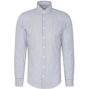 Seidensticker Zakelijk overhemd voor heren, slim fit, strijkvrij, Kent-kraag, lange mouwen, 100% katoen, blauw, 38
