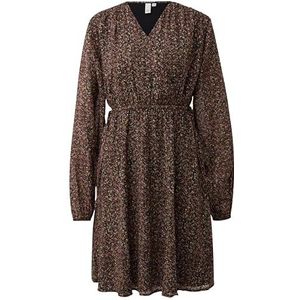 QS - Jurk - Geel - Wikkel-look - Bloemenprint - Korte Lengte - Lange Mouw