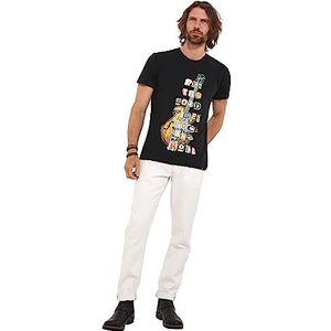 Joe Browns Heren Good Times Roll Slogan Guitar Graphic T-shirt met korte mouwen en ronde hals, zwart, klein, Zwart, S