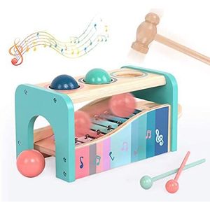 Xylofoon ballen | Houten speelgoed om te slaan met xylofoon | Montessori-speelgoed | verjaardagscadeau voor 1 2 3+ jaar jongens meisjes baby
