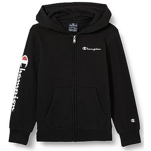 Champion Legacy American Classics B-Maxi-logo Ultralight Powerblend Fleece Full Zip Hoodie voor kinderen en jongeren, Zwart, 7-8 jaar