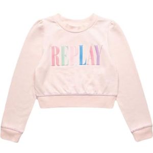 Replay Sweatshirt voor meisjes van katoenmix, 718 Lichtroze, 10 Jaar