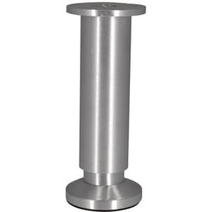 Tubconcept Meubelpoten van aluminium, rond, Ø 38 mm, hoogte 150 mm, platina Ø 60 mm, geborstelde afwerking